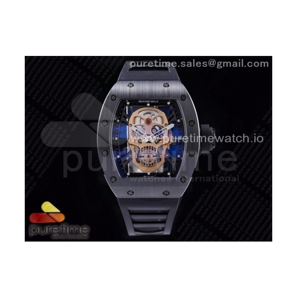 ZF공장 리차드밀 RM052 세라믹 로골 리얼투어빌론 러버스트랩 RM052 Skull Black Ceramic RG Skeleton Dial on Black Rubber Strap NH05A