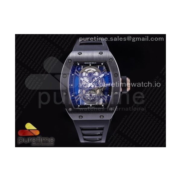 ZF공장 리차드밀 RM052 세라믹 PVD 리얼투어빌론 러버스트랩 RM052 Skull Black Ceramic PVD Skeleton Dial on Black Rubber Strap NH05A