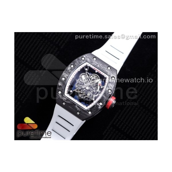 KV공장 RM055 V3 스켈레톤다이얼 러버 RM055 NTPT KVF Best Edition Skeleton Dial Red Crown on White Rubber Strap MIYOTA8215 V3