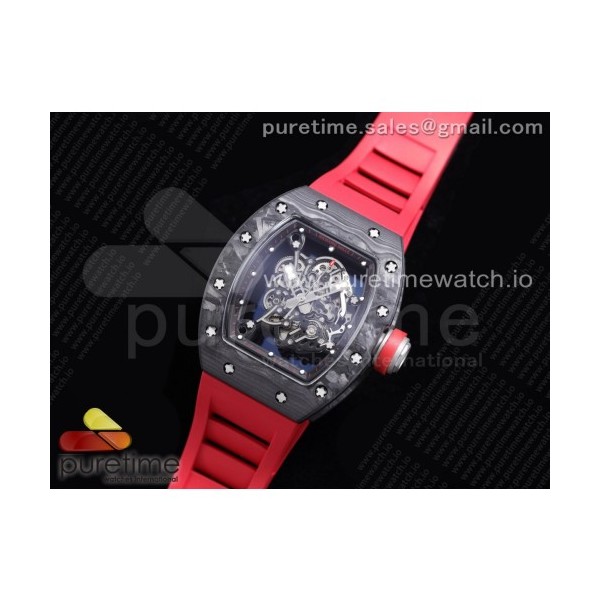 KV공장 RM055 V3 스켈레톤다이얼 러버 RM055 NTPT KVF Best Edition Skeleton Dial Black on Red Rubber Strap MIYOTA8215 V3