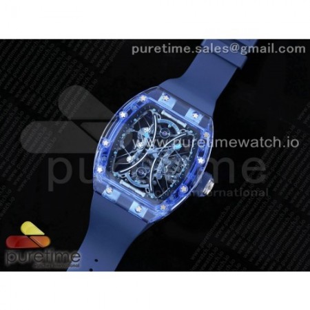 RM공장 리차드밀 RM53-02 투어빌론 블루글래스케이스 블루투명러버스트랩 RM53-02 Blue Transparent Tourbillon RMF Best Edition Skeleton Dial on Blue Rubber Strap